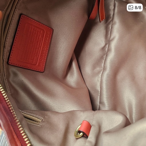 Coach Red Leather Hobo Bag
